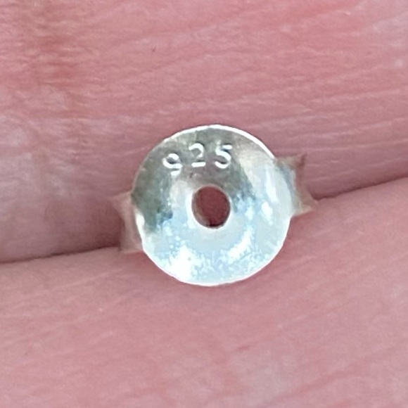 925 Sterling Silver Blue Opal Square Small Stud Earrings - Picture 11 of 11